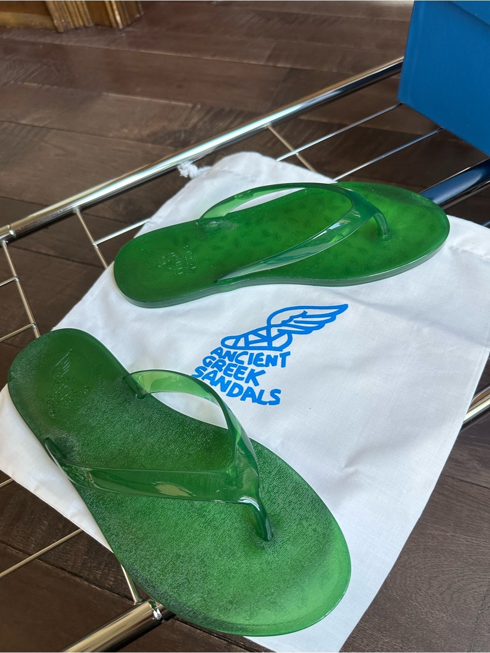 Ancient Greek Sandals Green Jelly flip flops